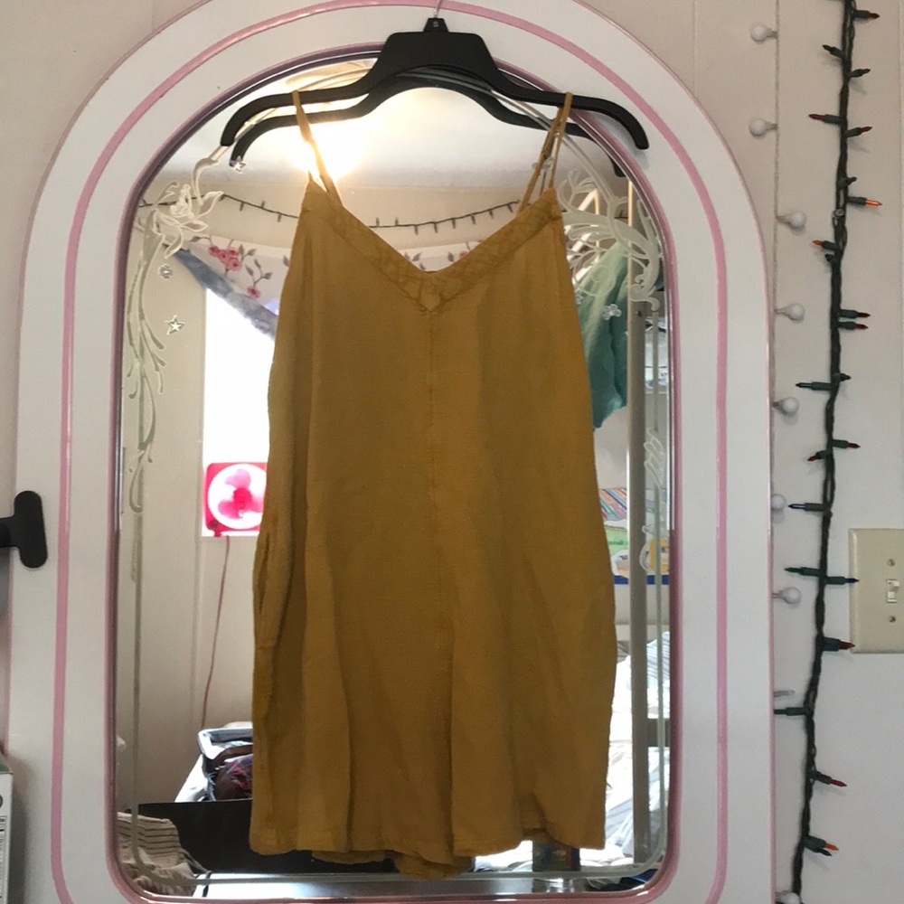 gold romper w/pockets